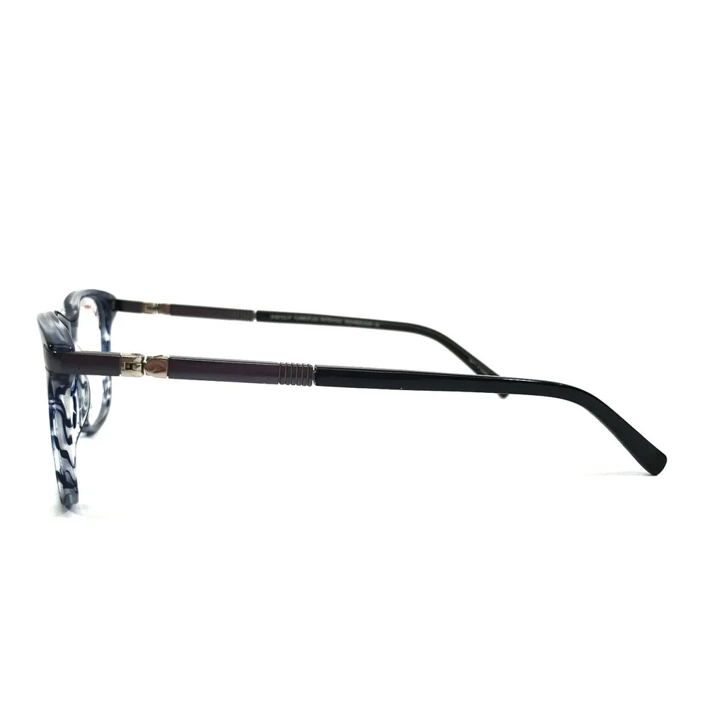 Turboflex Eyeglasses Frames MOD EC555 50 Blue Gray Striped Black 48-16-130